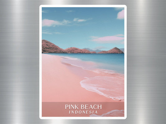 Vintage Pink Beach Indonesia Sticker