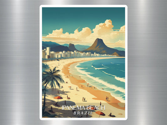 Vintage Ipanema Beach Brazil Sticker