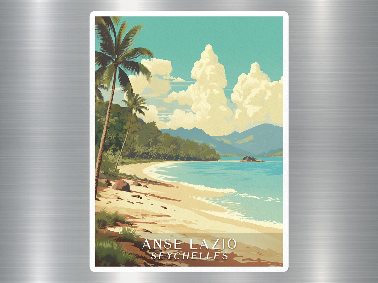 Vintage Anse Lazio Seychelles Sticker