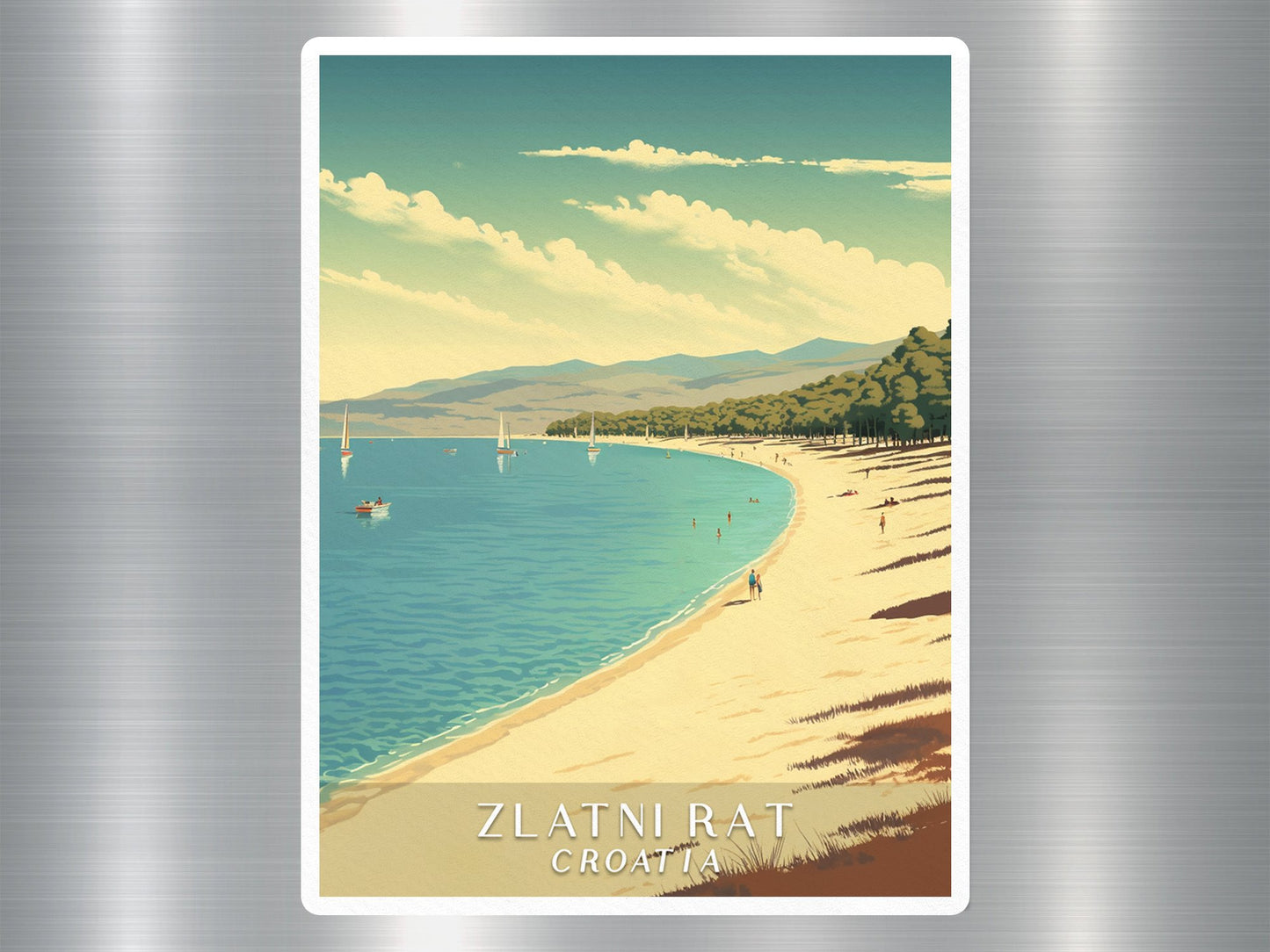 Vintage Zlatni Rat Croatia Sticker