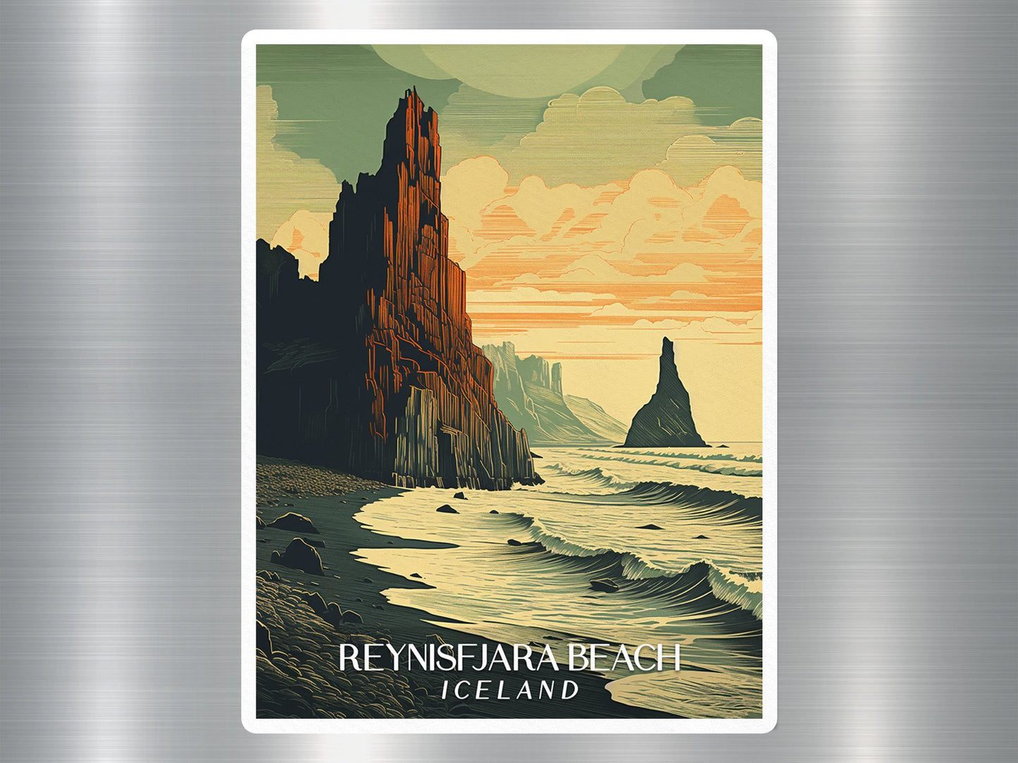 Vintage Reynisfjara Beach Iceland Sticker