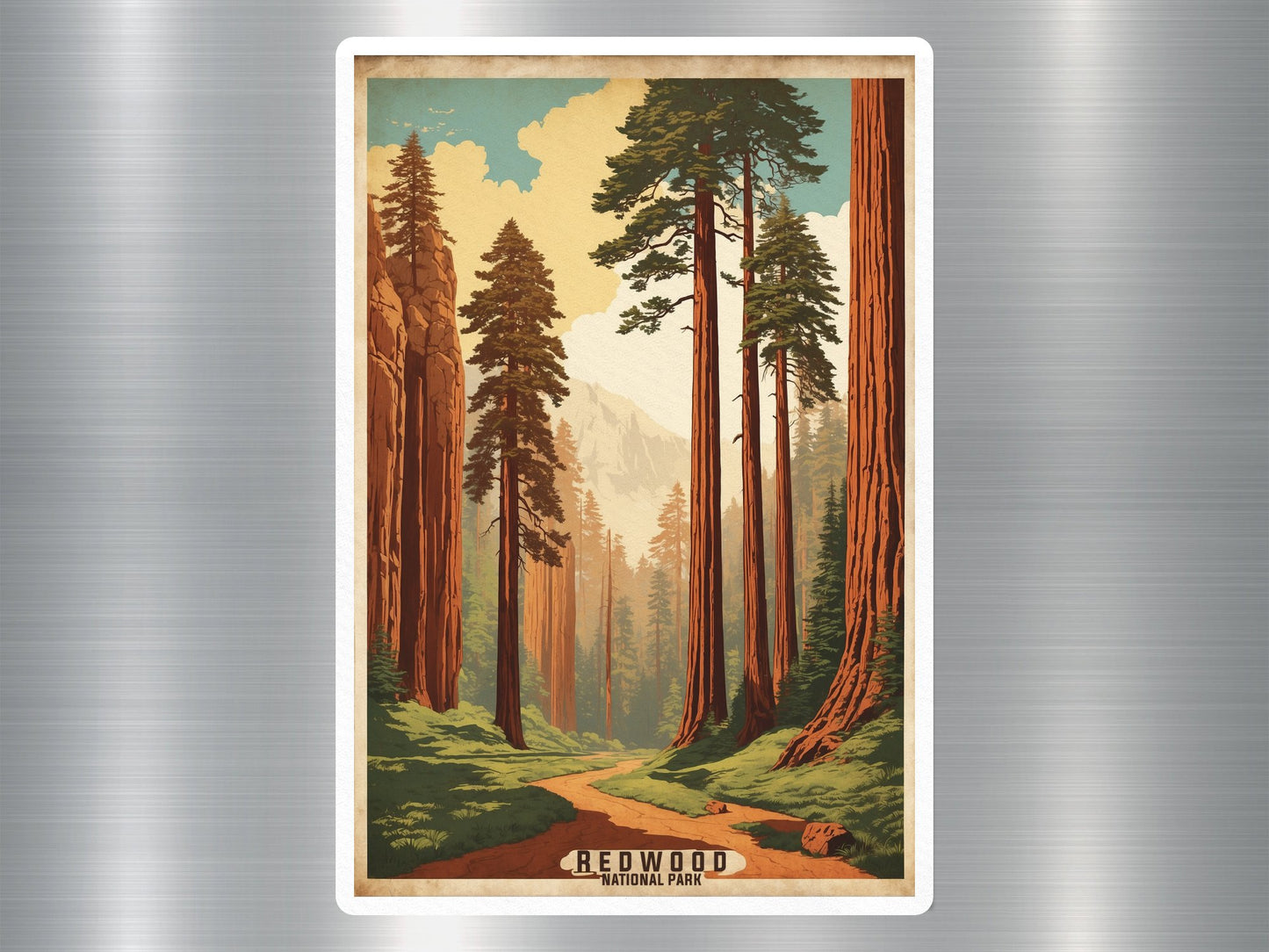 Vintage Redwood National Park Sticker