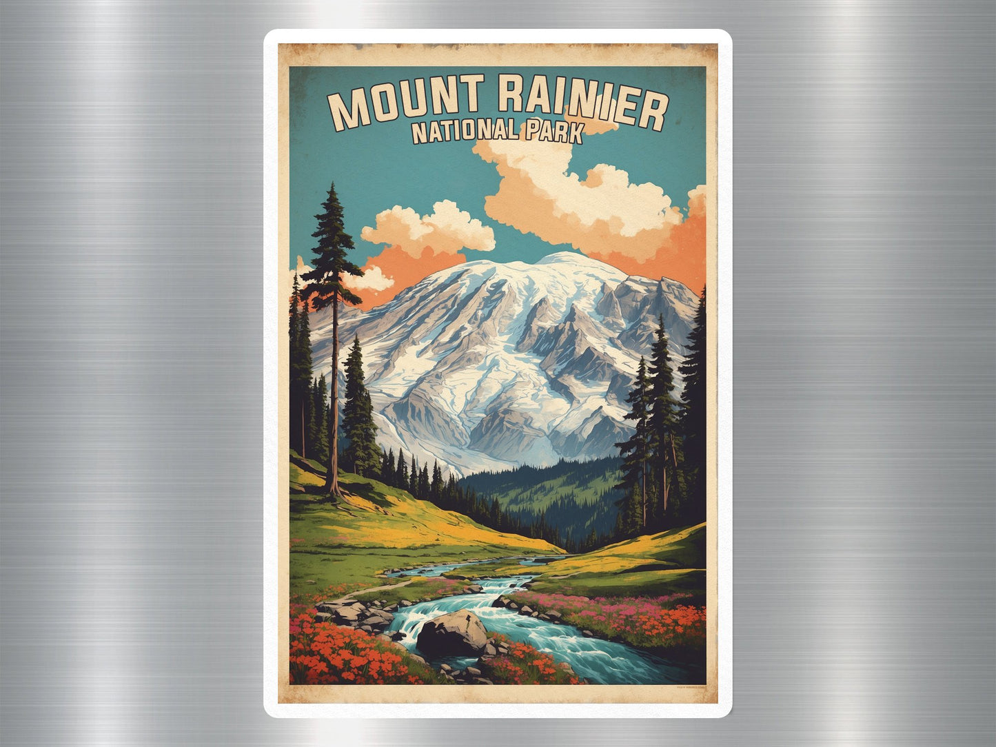 Vintage Mount Rainier National Park Sticker