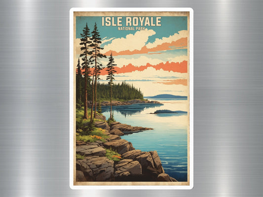 Vintage Isle Royale National Park Sticker