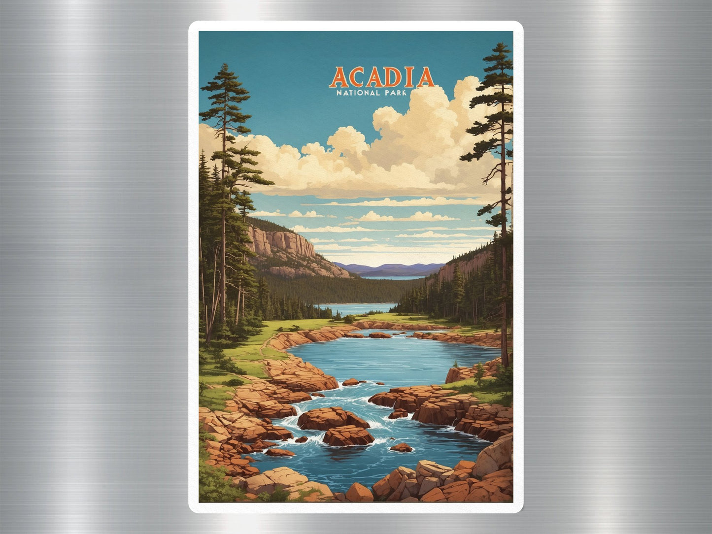 Vintage Acadia National Park Sticker