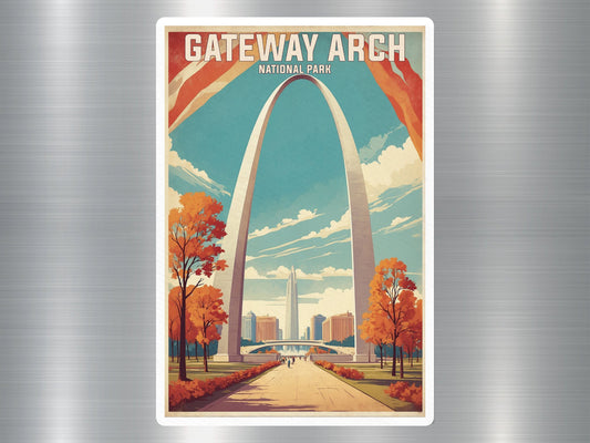 Vintage Gateway Arch National Park Sticker