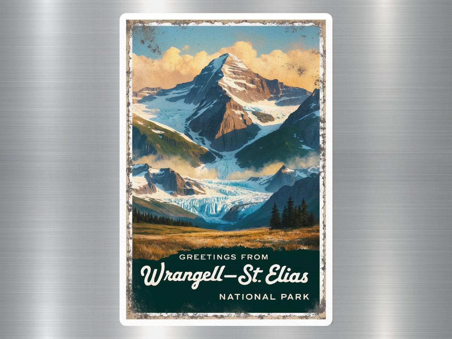 Vintage Wrangell St Elias National Park Sticker