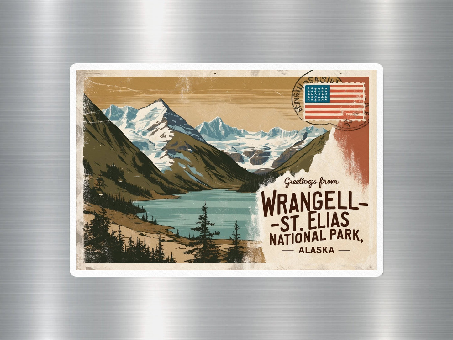 Vintage Wrangell St Elias National Park Sticker