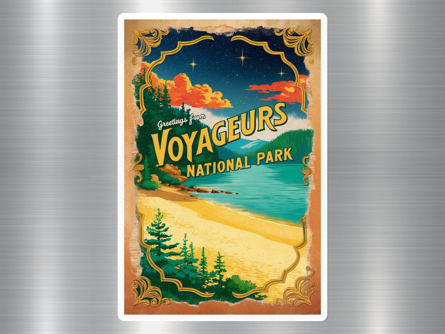 Vintage Voyageurs National Park Sticker