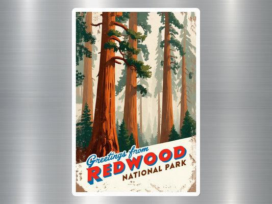 Vintage Redwood National Park Sticker