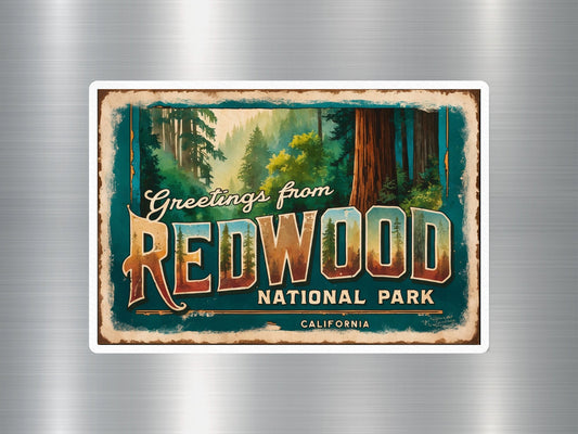 Vintage Redwood National Park Sticker