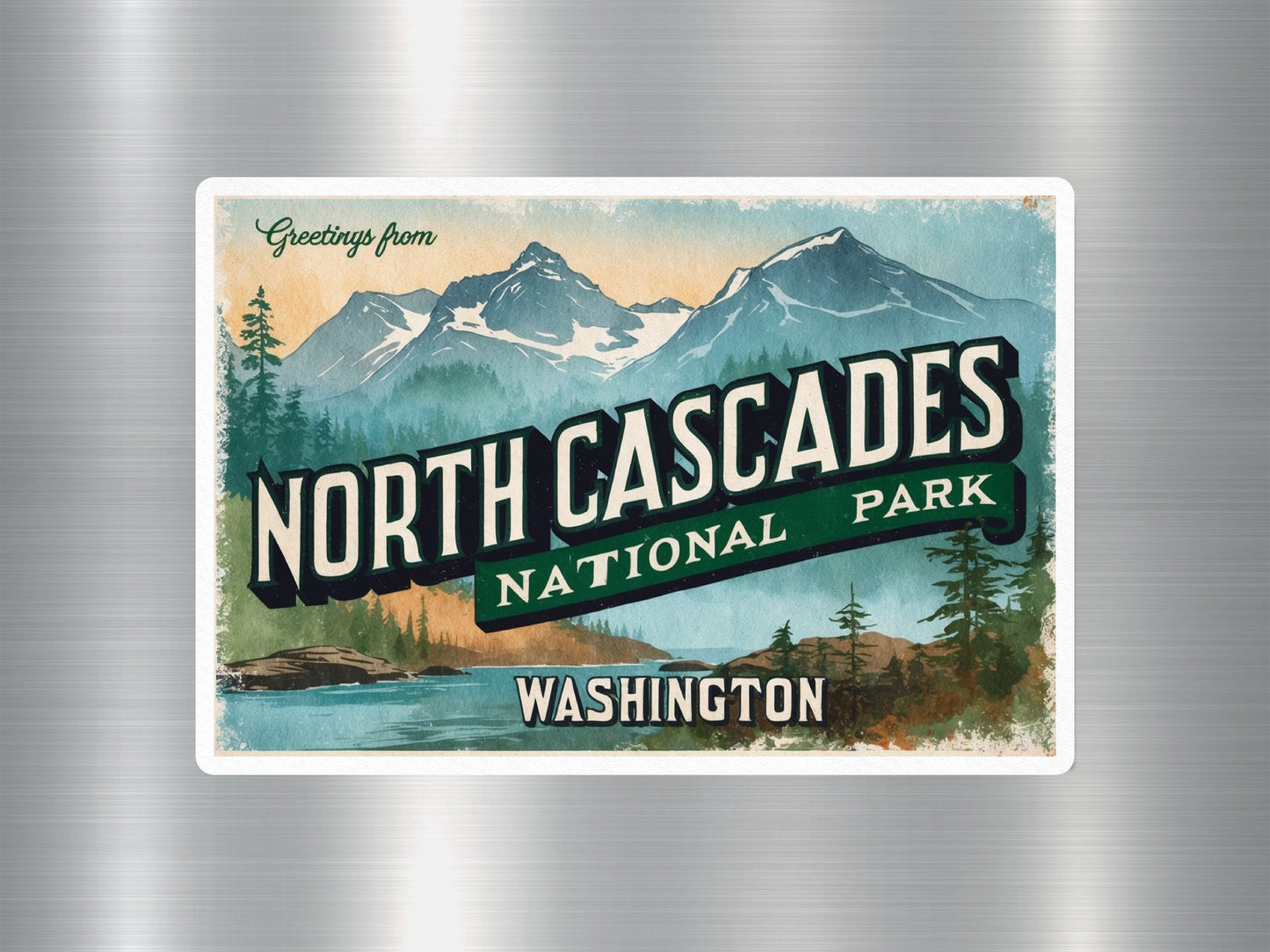 Vintage North Cascades National Park Sticker