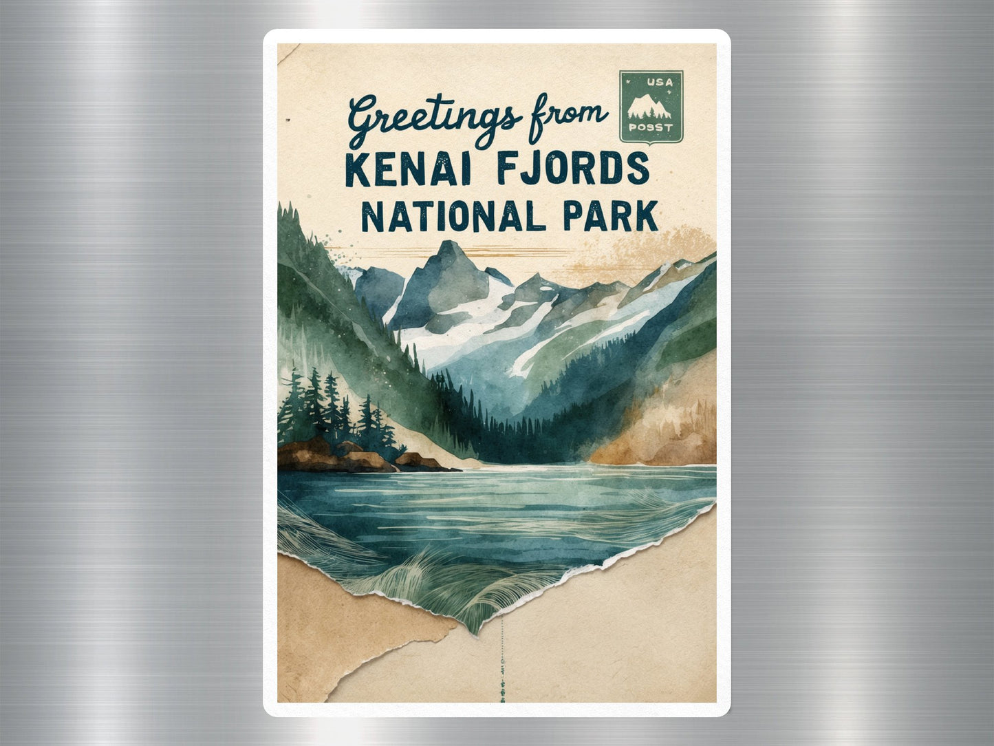 Vintage Kenai Fjords National Park Sticker