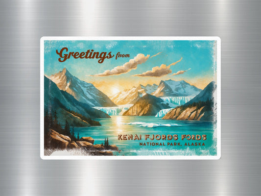 Vintage Kenai Fjords National Park Sticker