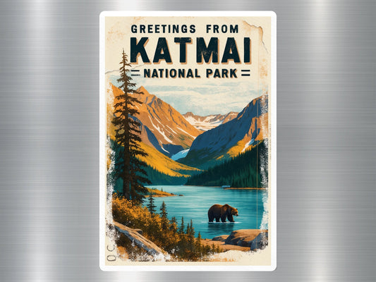 Vintage Katmai National Park Sticker