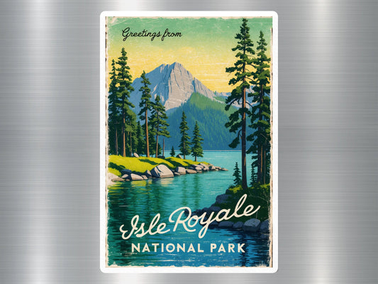 Vintage Isle Royale National Park Sticker