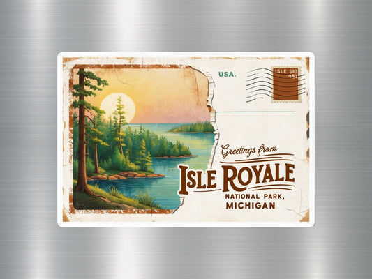 Vintage Isle Royale National Park Sticker