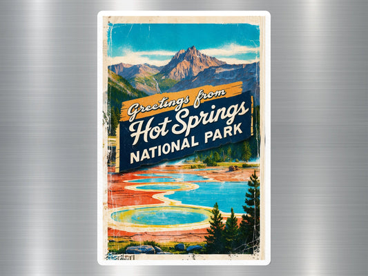 Vintage Hot Springs National Park Sticker