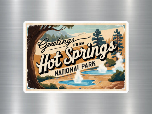 Vintage Hot Springs National Park Sticker