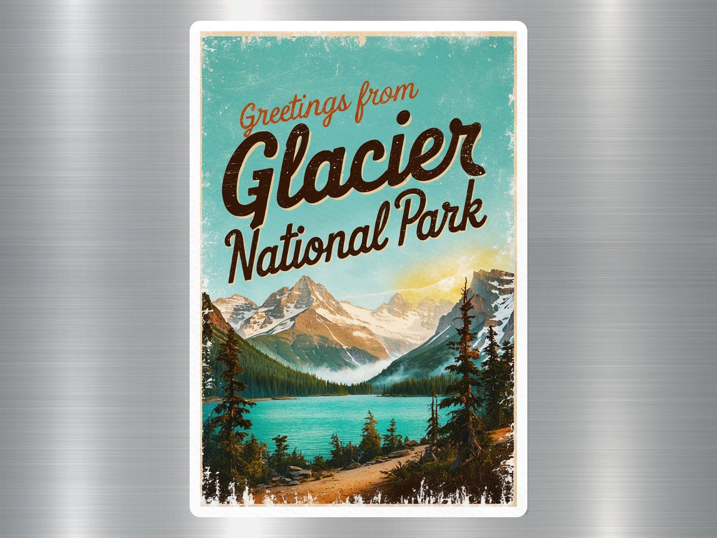 Vintage Glacier National Park Sticker