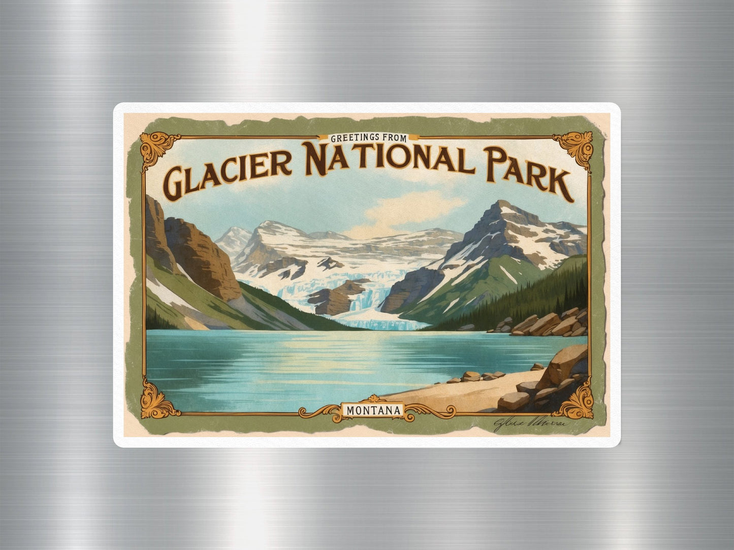 Vintage Glacier National Park Sticker