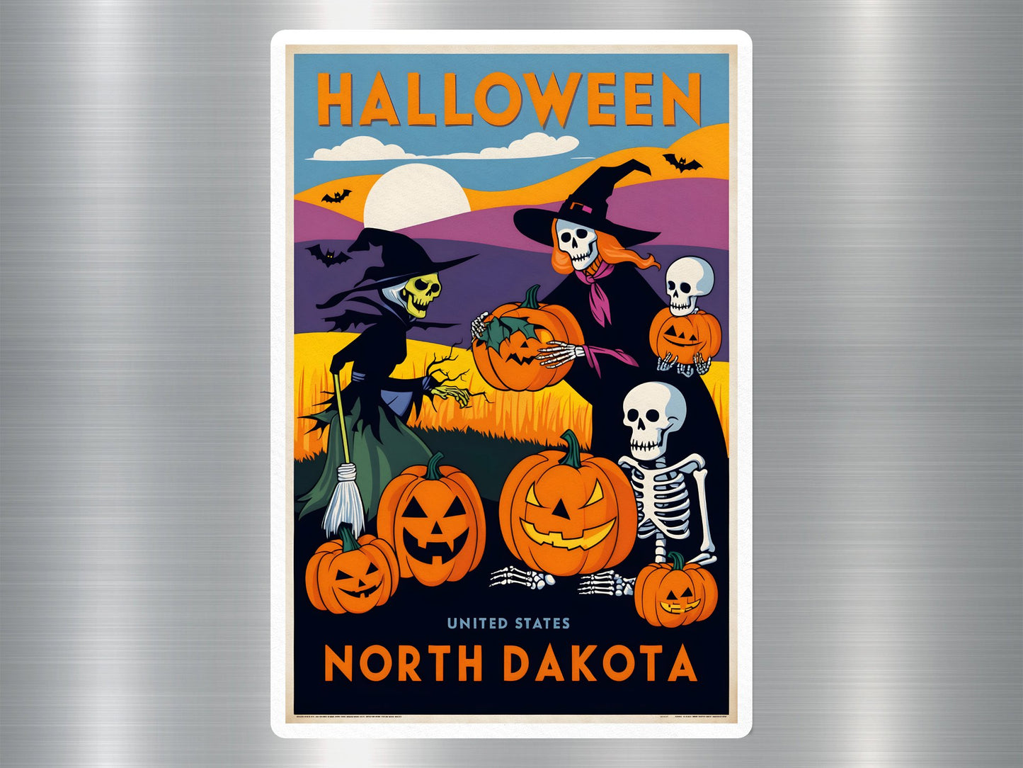 North Dakota United State Halloween Sticker