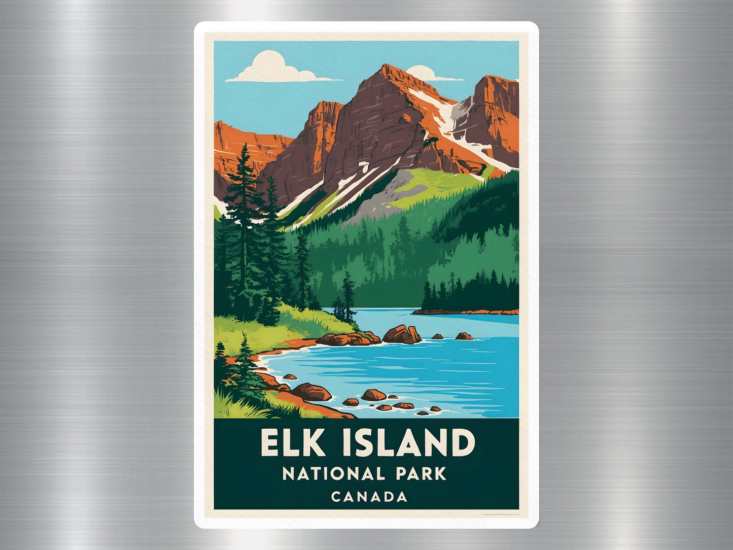 Vintage Elk Island Canada National Park Sticker