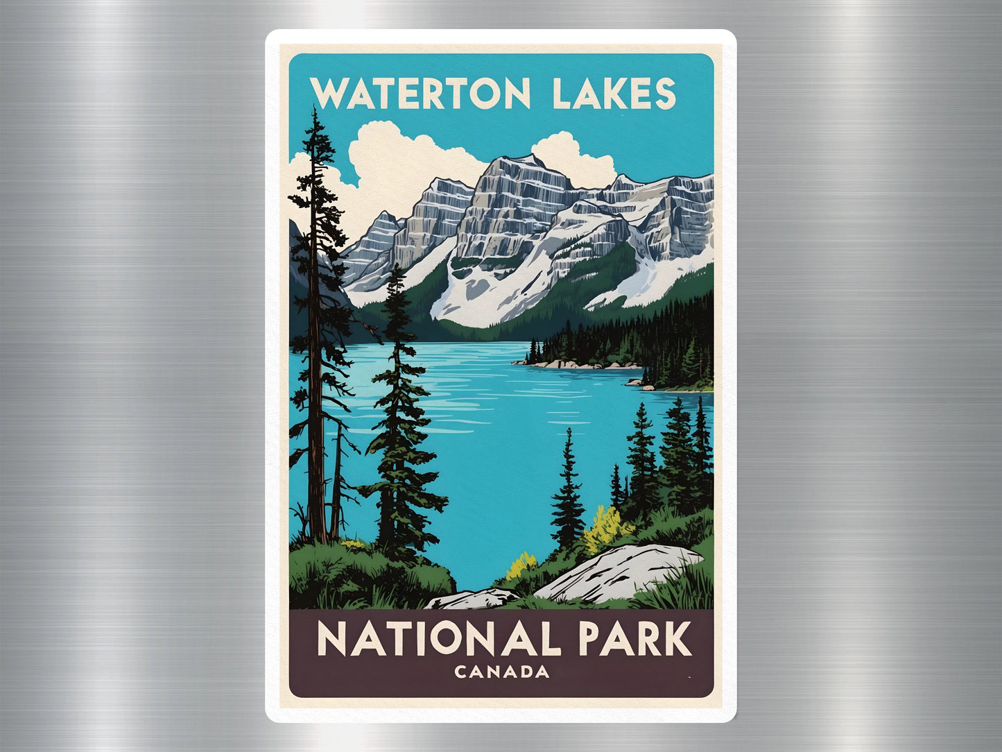 Vintage Waterston Lakes Canada National Park Sticker