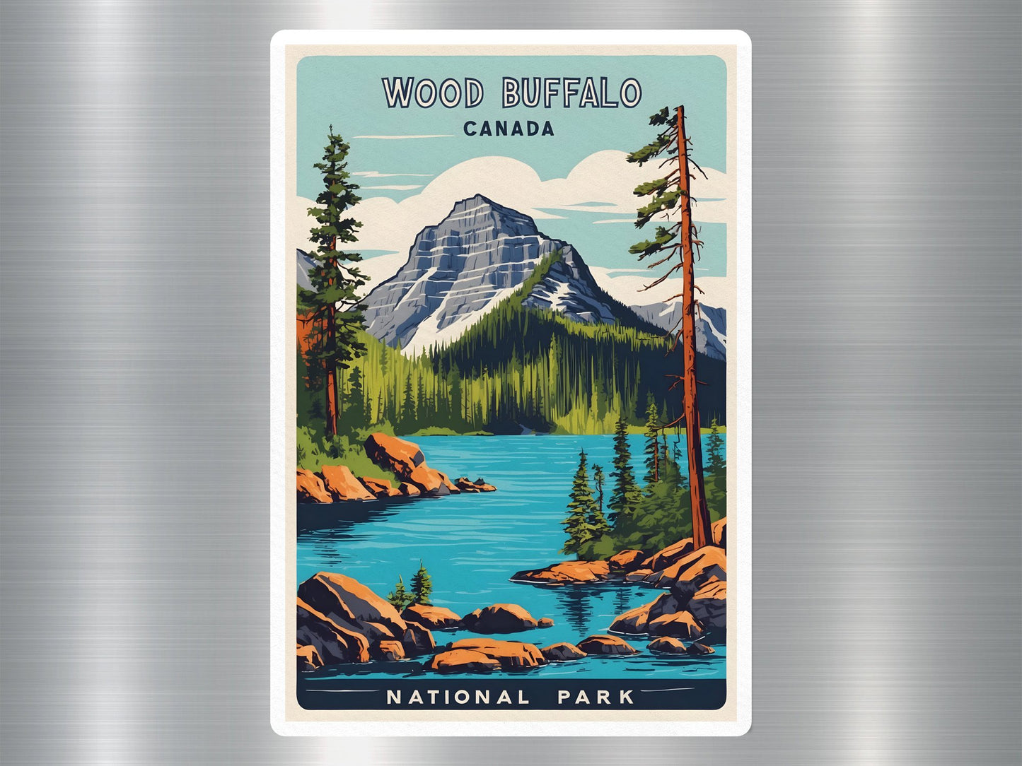 Vintage Wood Buffalo Canada National Park Sticker