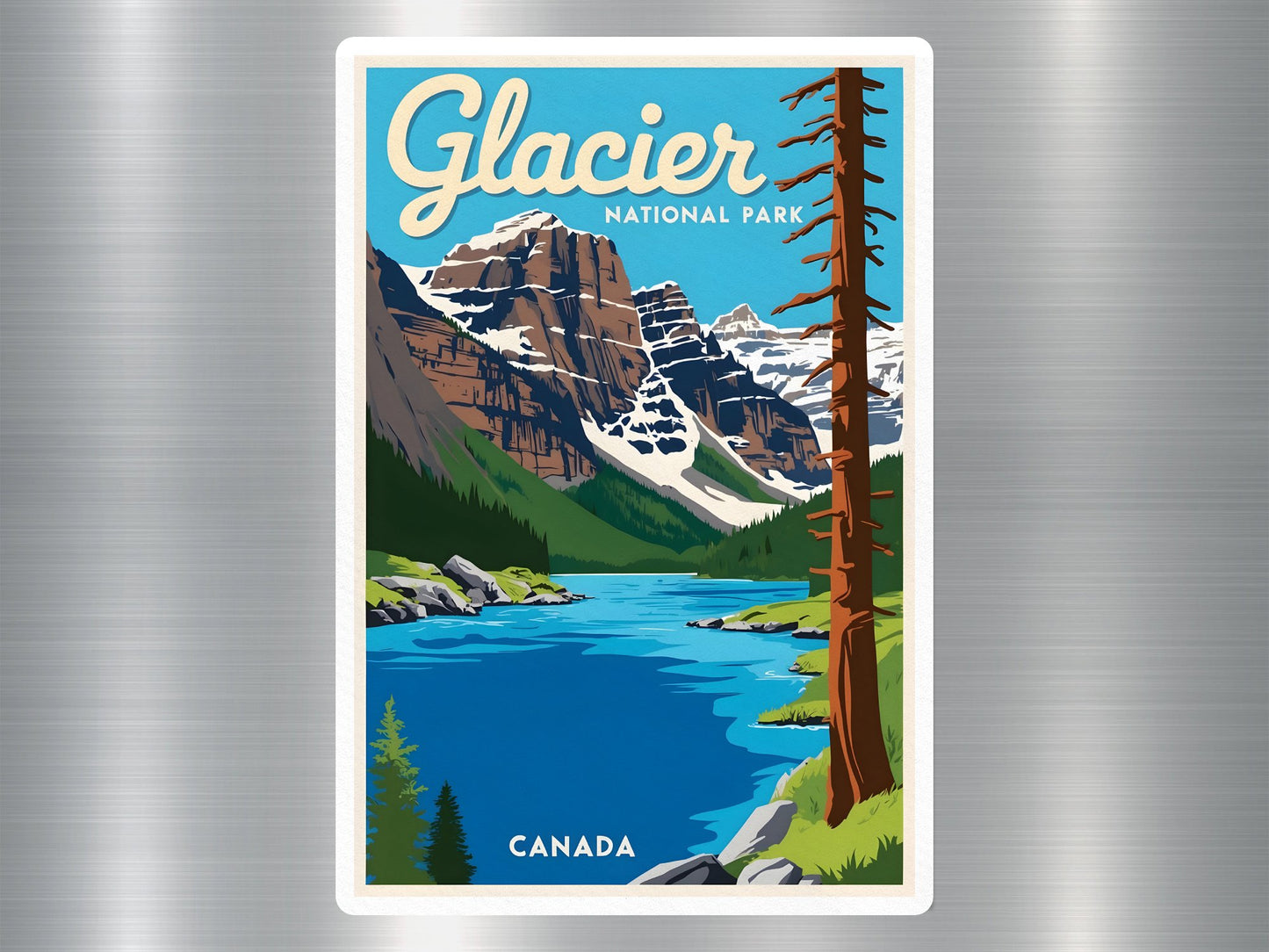 Vintage Glacier Canada National Park Sticker