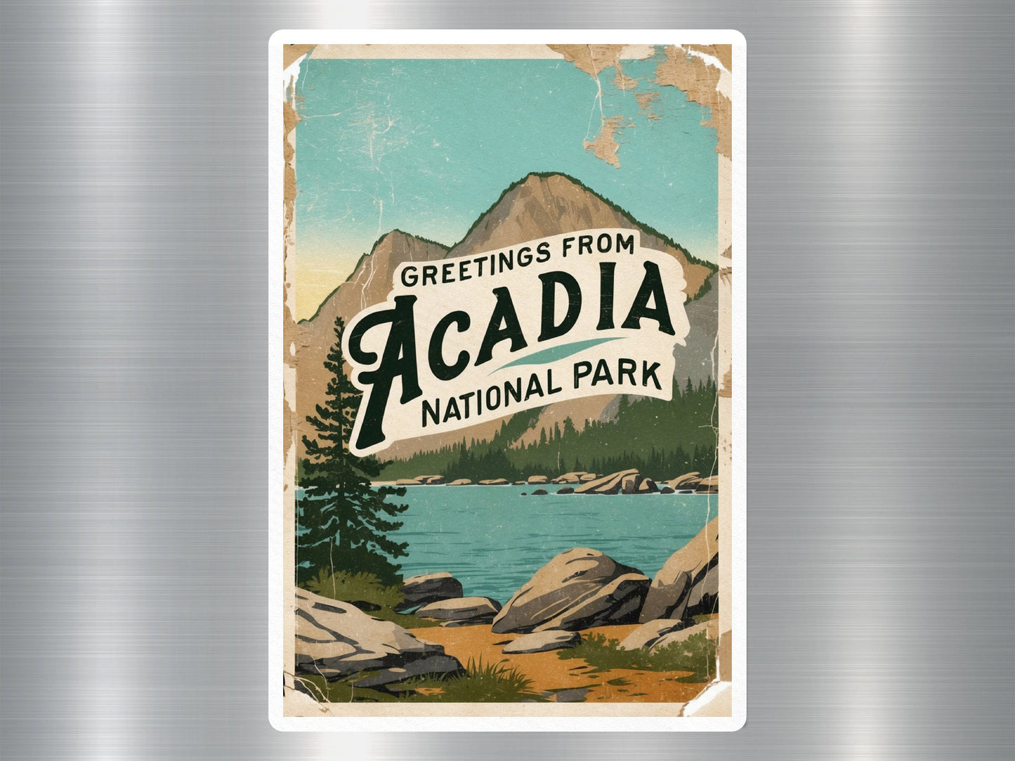 Vintage Acadia National Park Sticker