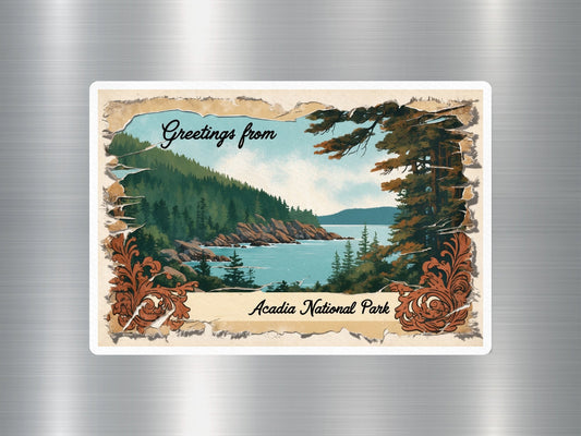 Vintage Acadia National Park Sticker