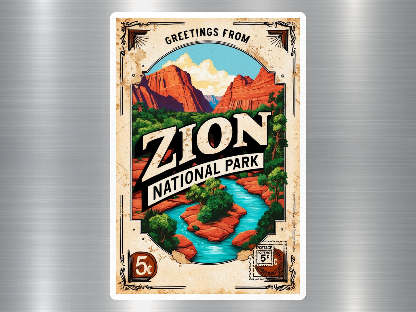 Vintage Zion National Park Sticker