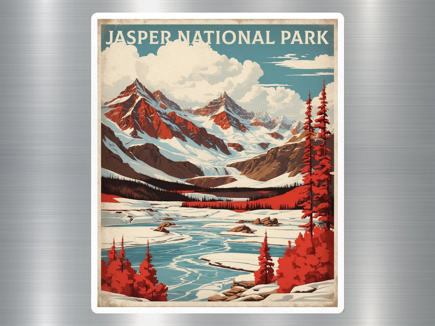 Vintage Jasper National Park Canada Sticker