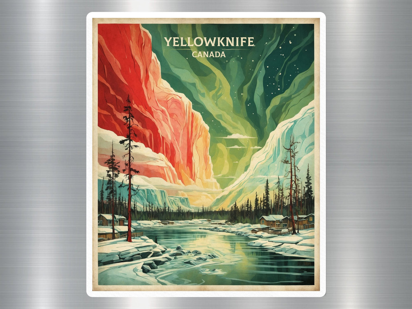 Wholesale Vintage Yellow Knife Canada Sticker
