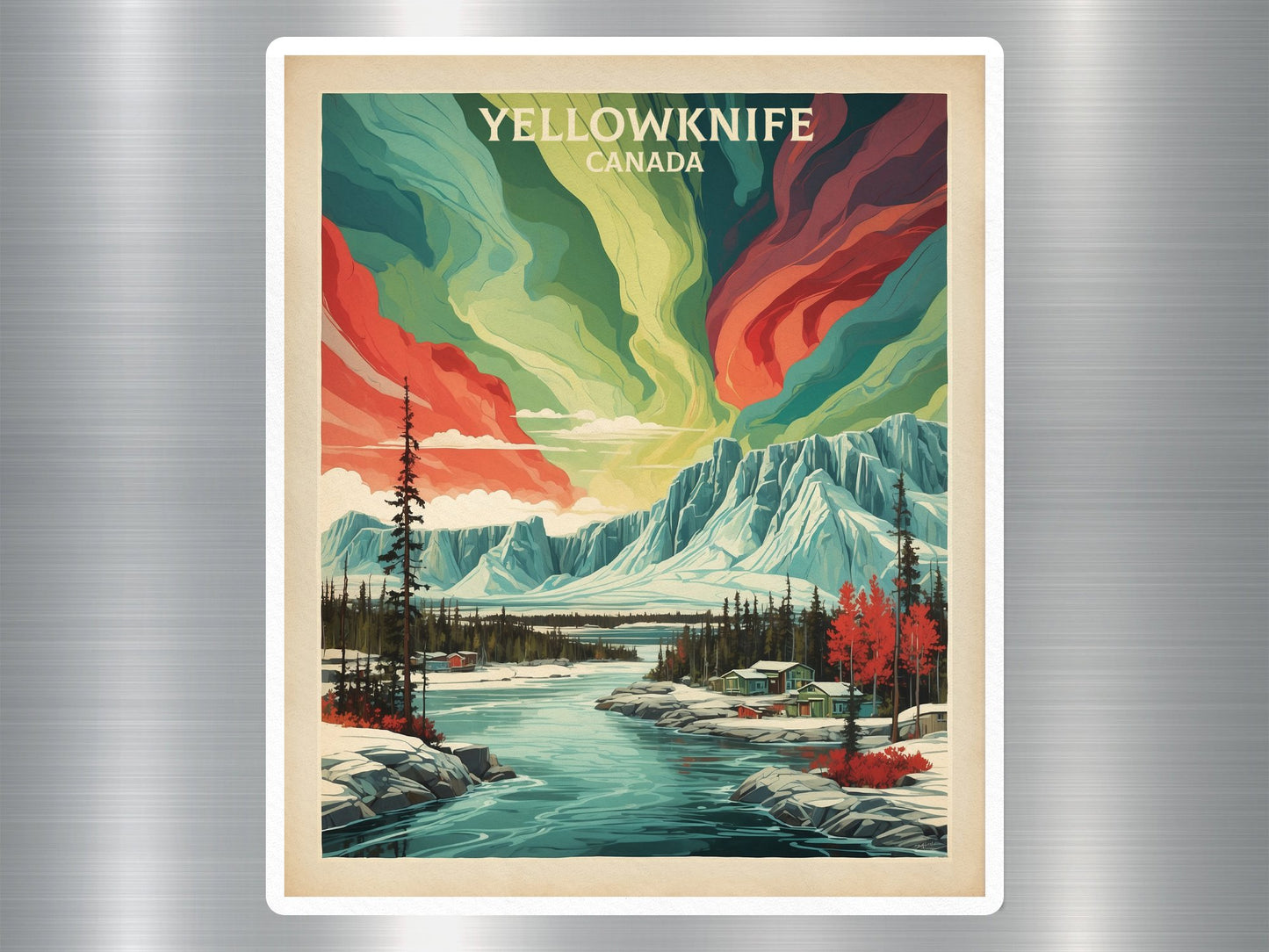 Wholesale Vintage Yellow Knife Canada Sticker