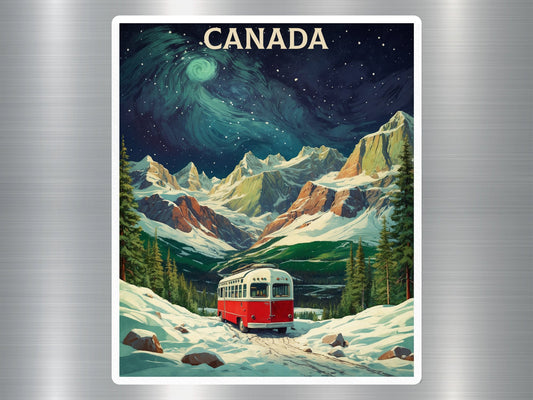 Vintage Snowy Escape Canada Sticker