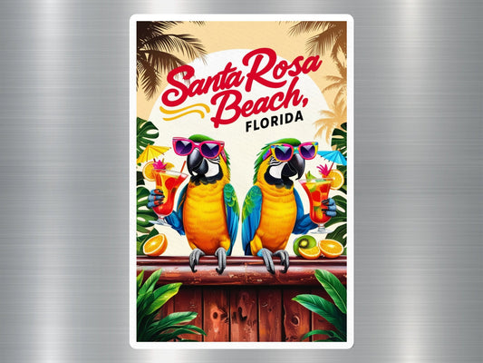 Santa Rose Beach Florida Parrots Sticker