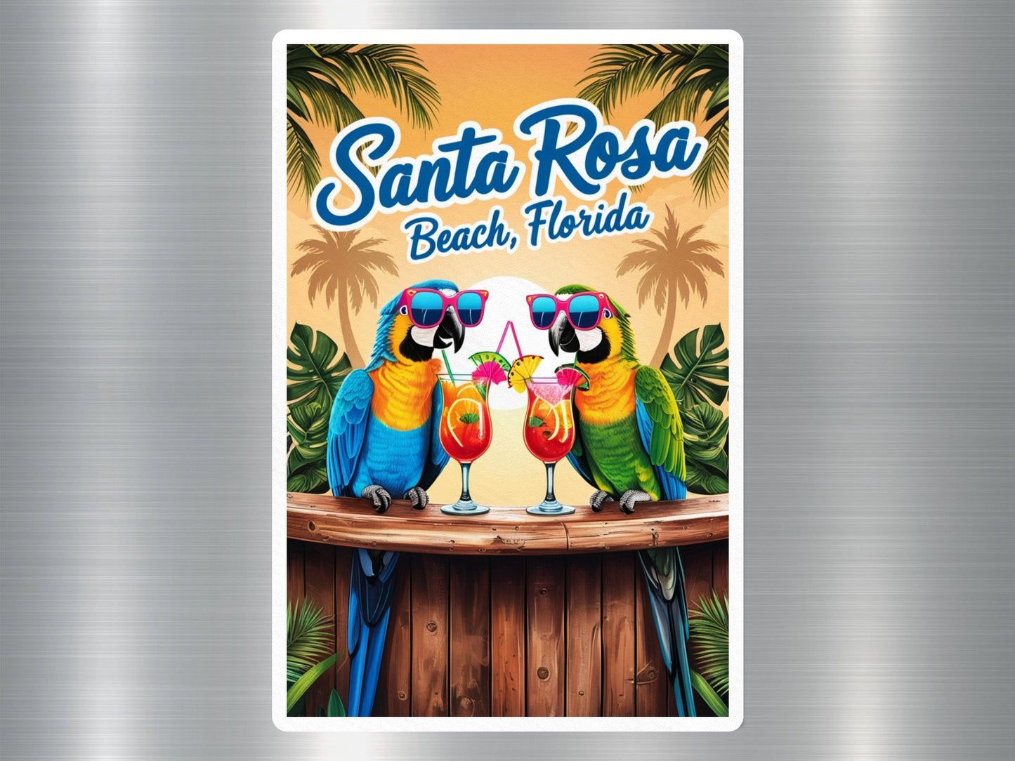 Cool Santa Rose Beach Florida Parrots Sticker