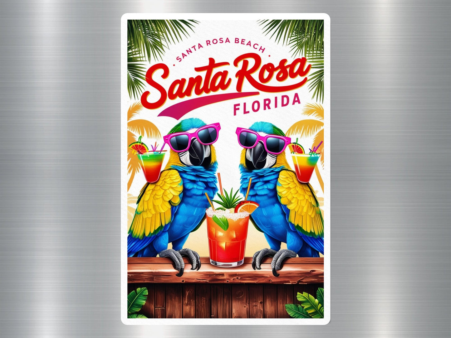 Cool Santa Rose Florida Parrots Sticker