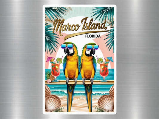 Marco Island Florida Parrots Sticker