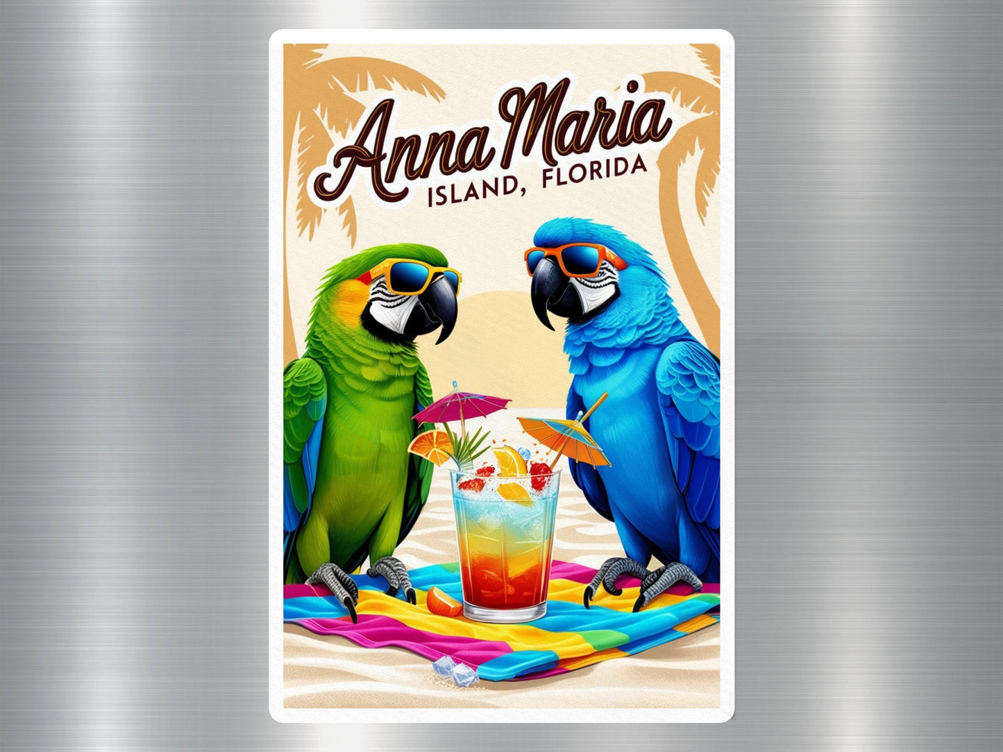 Anna Maria Island Florida Parrots Sticker