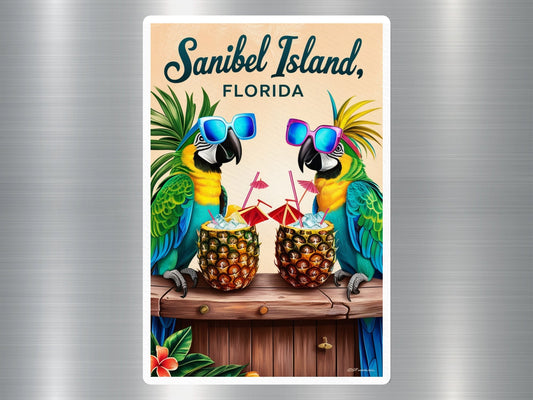 Sanibel Island Florida Parrots Sticker