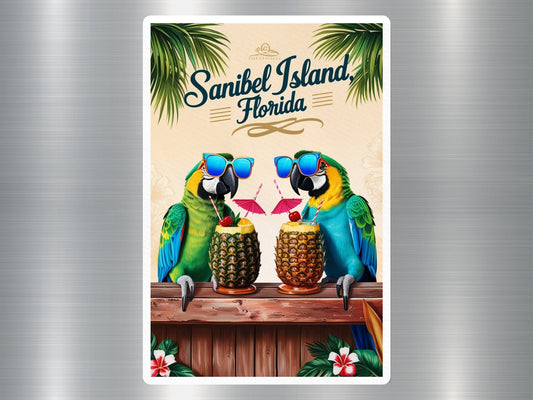 Sanibel Island Florida Parrots Sticker