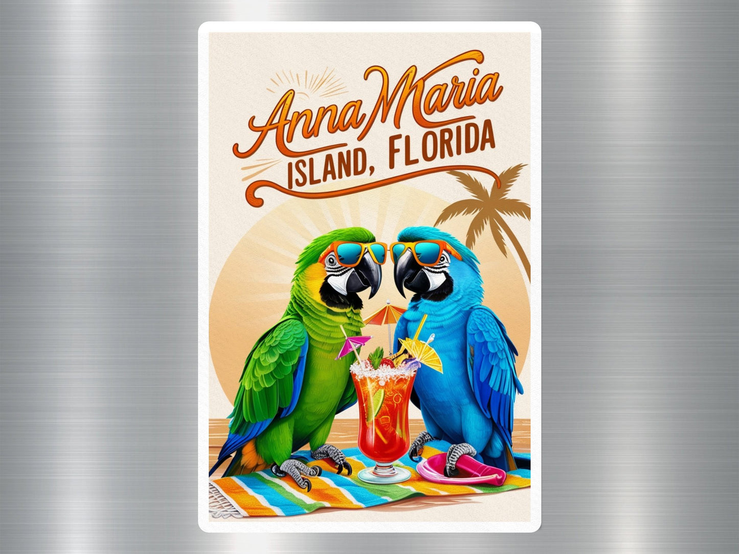 Anna Maria Island Florida Parrots Sticker