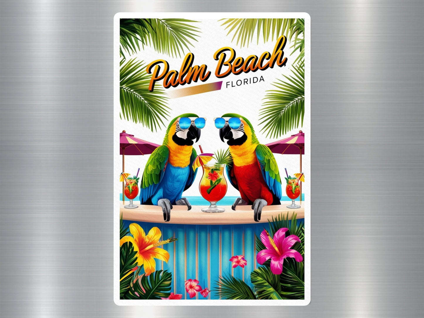 Palm Beach Florida Parrots Sticker