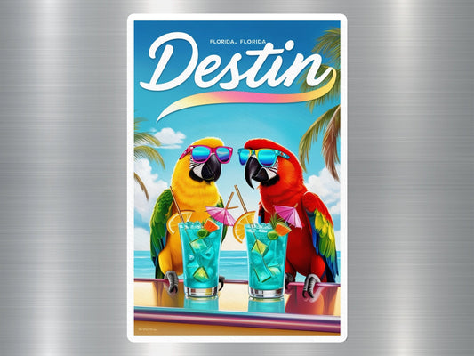 Destin Beach Florida Parrots Sticker