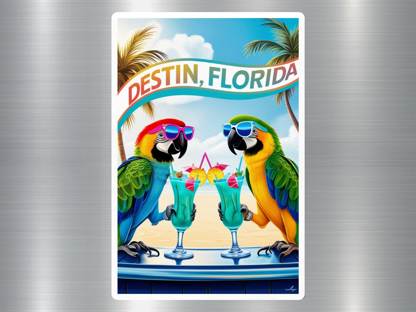 Destin Florida Parrots Sticker