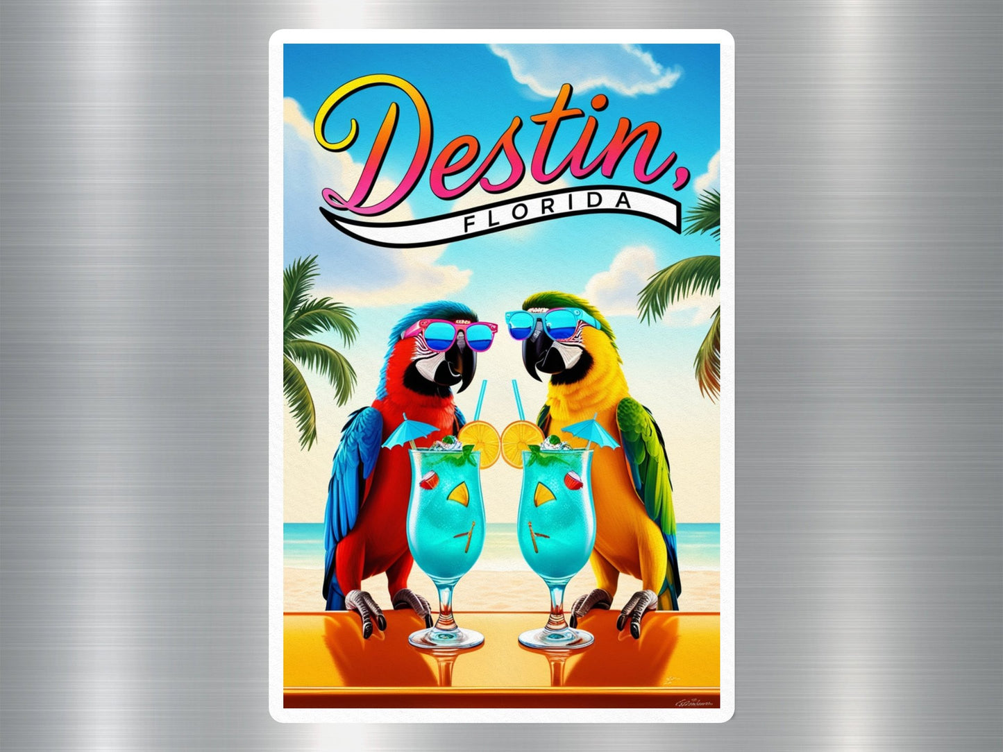 Destin Florida Parrots Sticker