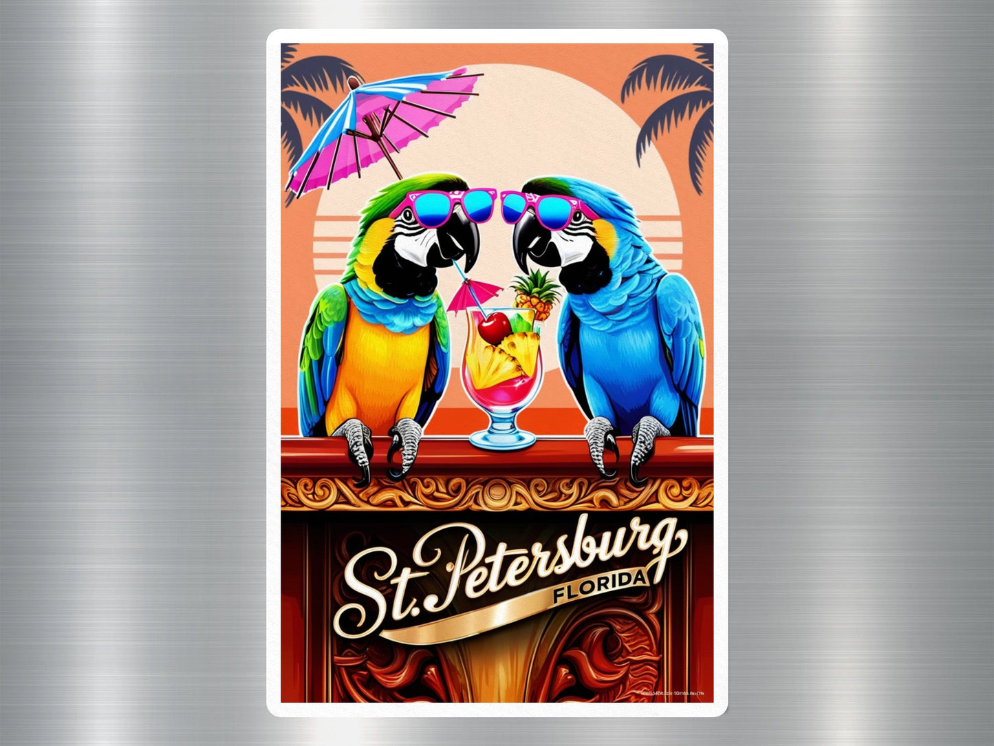 ST. Petersburg Florida Parrots Sticker